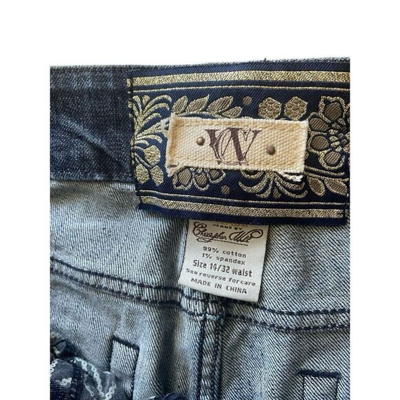 Christopher Webb Women’s Jeans 14/32  Dark Blue Straight Leg Embroidered - Picture 4 of 9